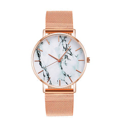 Fashion Rose Gold Mesh Band Creative Marble Female Wrist Watch Luxury Women Quartz Watches Gifts Relogio Feminino